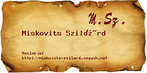 Miskovits Szilárd névjegykártya