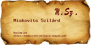 Miskovits Szilárd névjegykártya