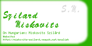 szilard miskovits business card