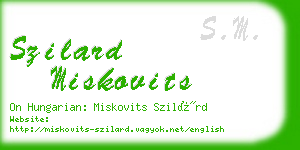 szilard miskovits business card